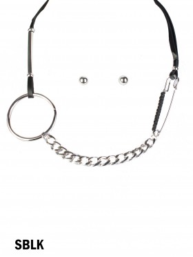 Multi-Function Circle & Brooch Clip Necklace & Earring Set